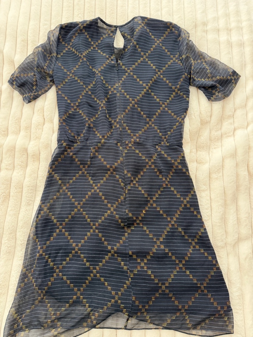 Isabel Marant Navy and Gold Knot-Front Mini Dress 100% silk - Picture 6 of 6